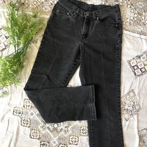 Vtg Women's RIDERS Black Charcoal Mom Jeans 8 M Straight Boot Cut Leg